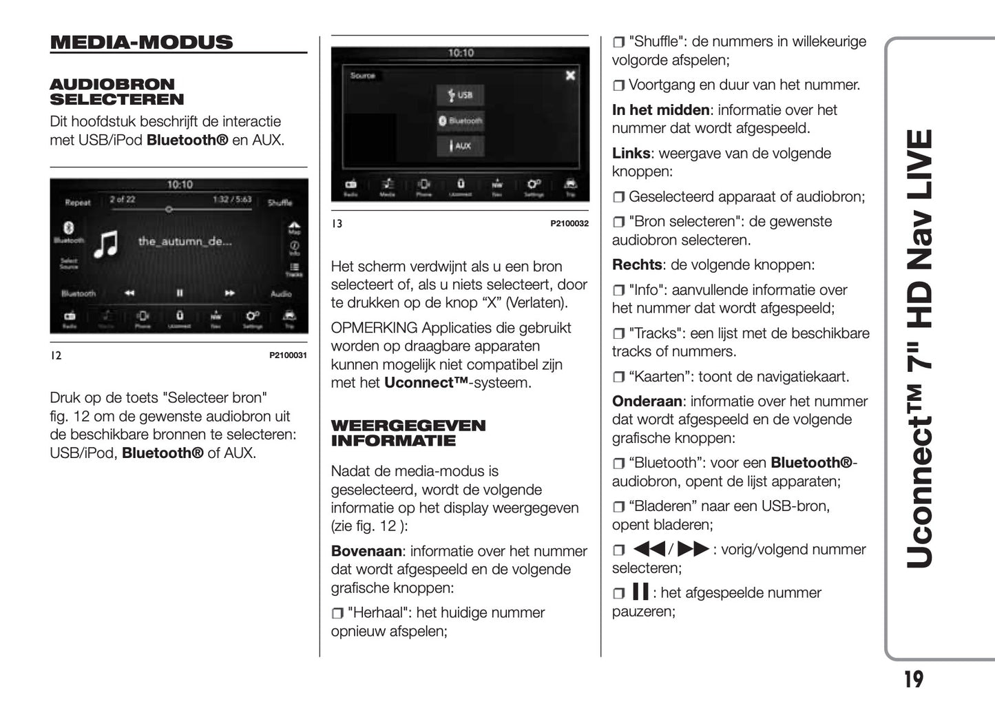 Fiat 500 Uconnect Radio NAV 7.0 Handleiding 2016
