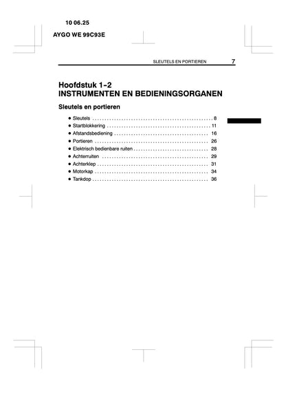 2010-2011 Toyota Aygo Gebruikershandleiding | Nederlands