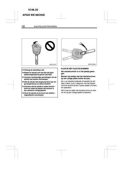 2010-2011 Toyota Aygo Gebruikershandleiding | Nederlands