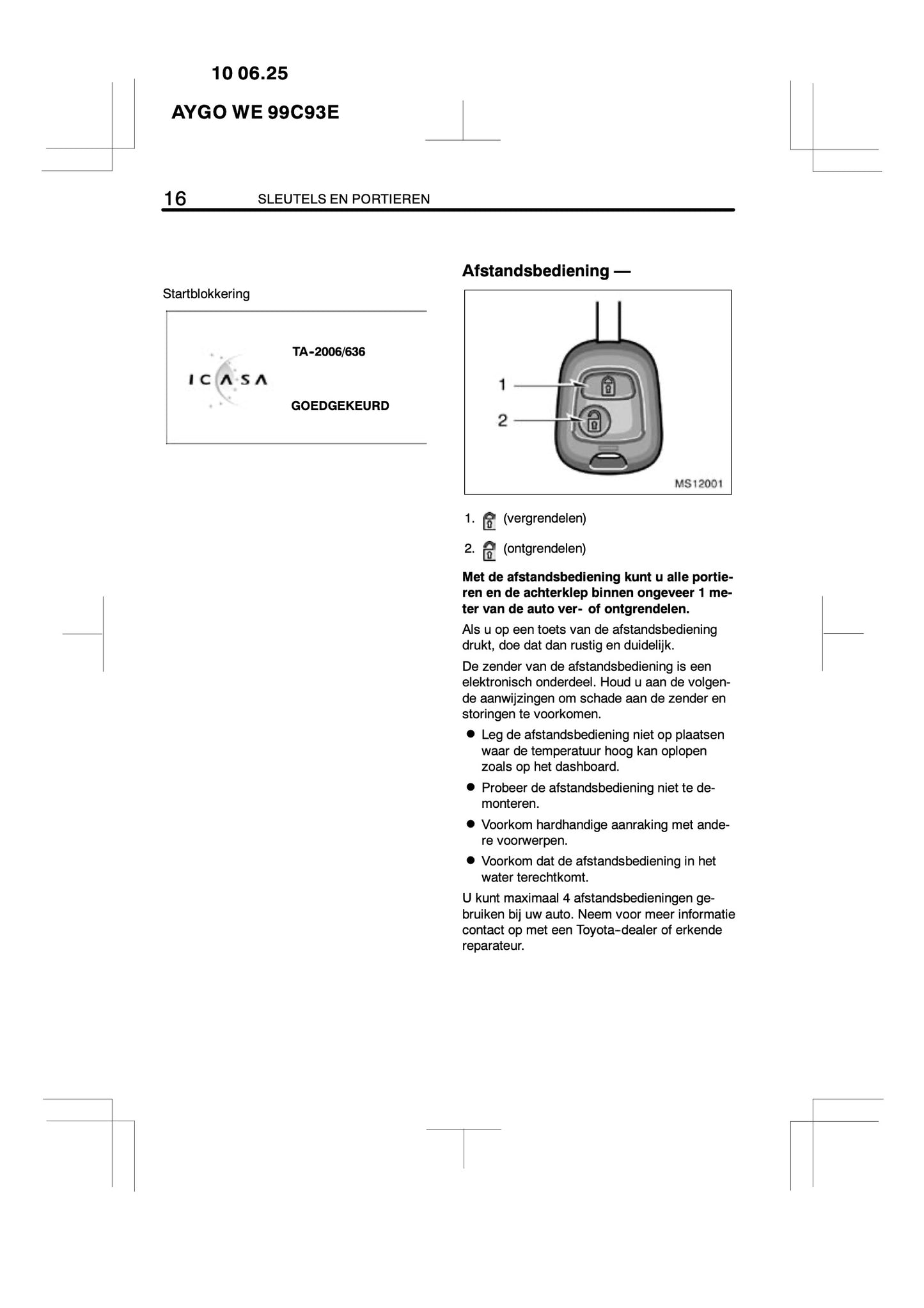 2010-2011 Toyota Aygo Gebruikershandleiding | Nederlands