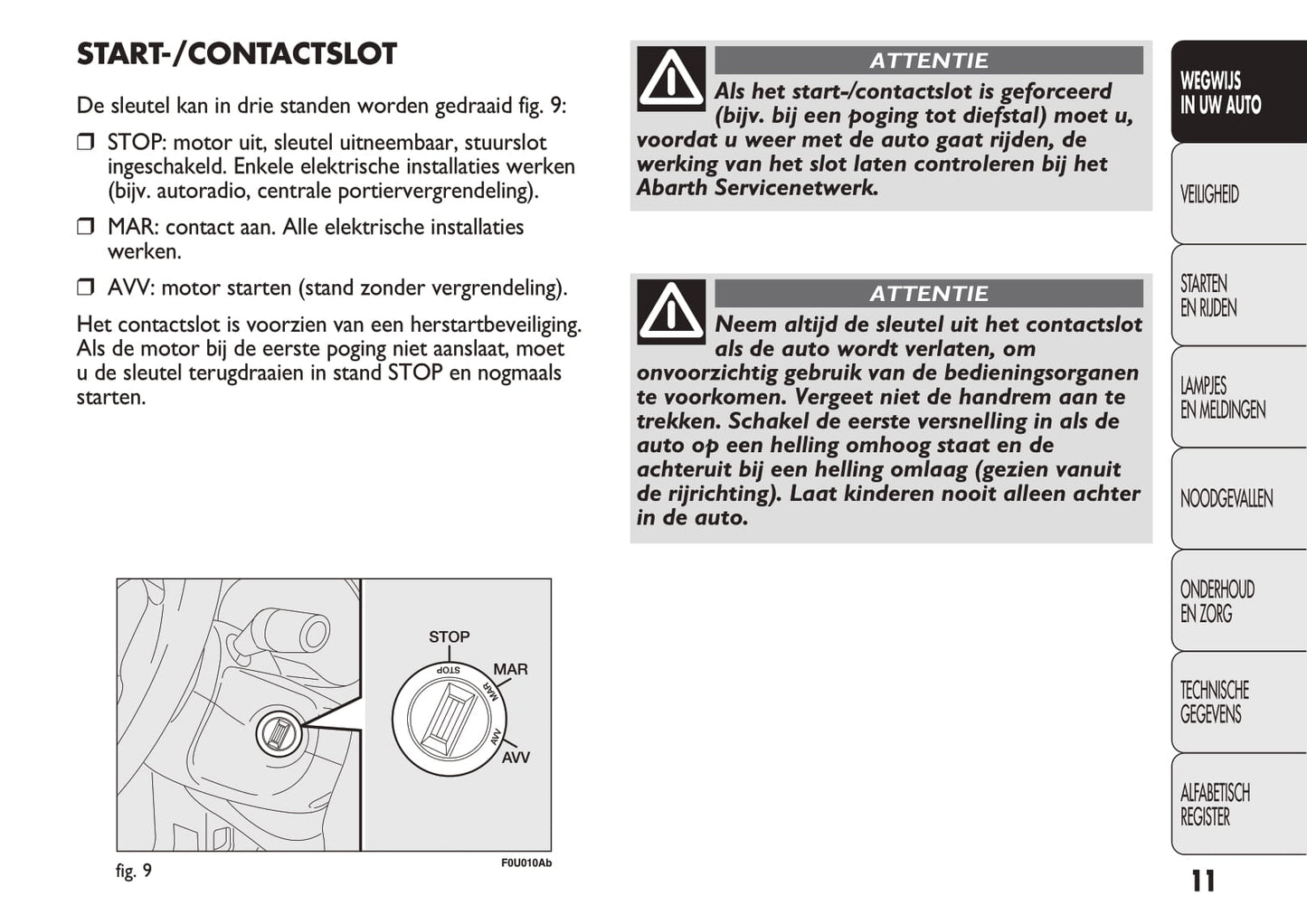 2010-2014 Abarth Punto Evo Owner's Manual | Dutch