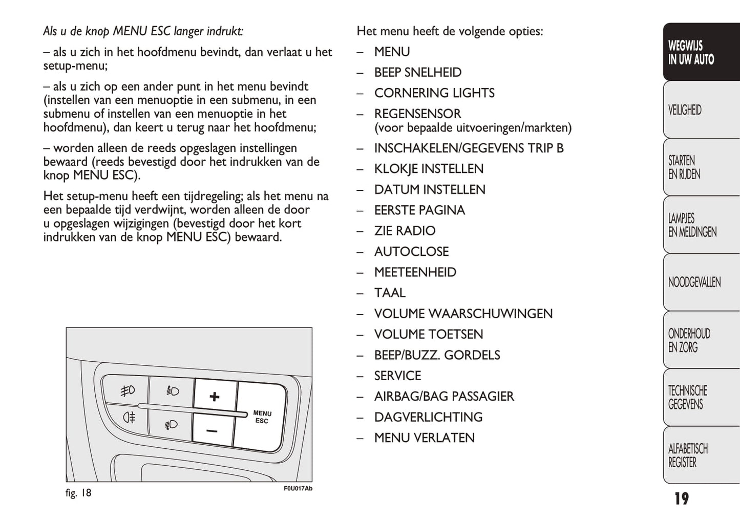 2010-2014 Abarth Punto Evo Owner's Manual | Dutch