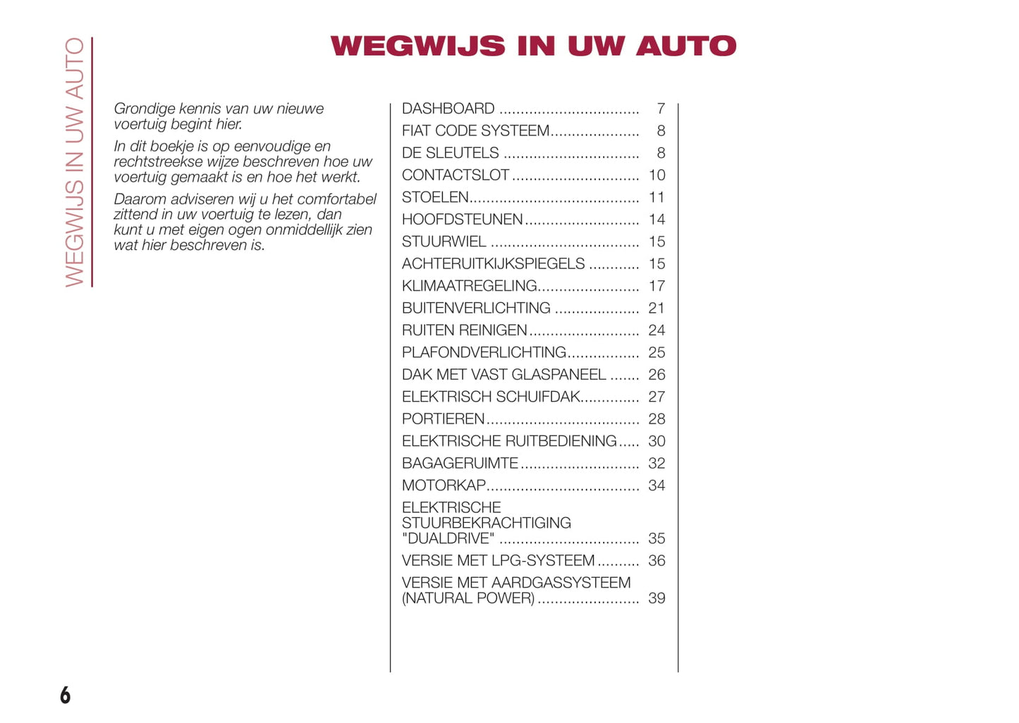 2016-2017 Fiat 500L Owner's Manual | Dutch