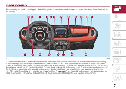 2016-2017 Fiat 500L Gebruikershandleiding | Nederlands