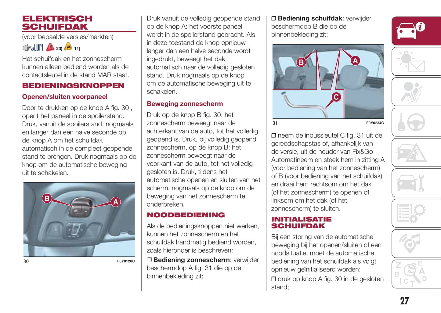 2016-2017 Fiat 500L Owner's Manual | Dutch