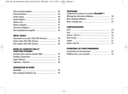 Alfa Romeo Giulietta RadioNav Guide d'utilisation 2010 - 2014