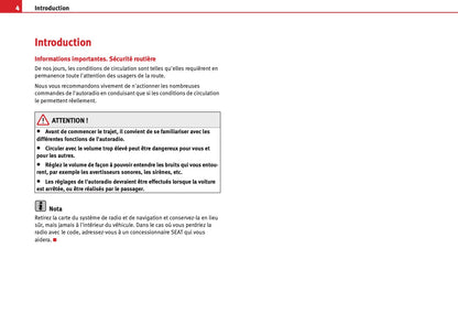 Seat Exeo Radio Adagio Guide d'instructions