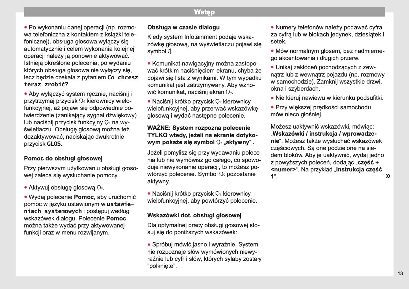 Seat Media System Plus / Navi Instrukcja obsługi 2013 - 2017