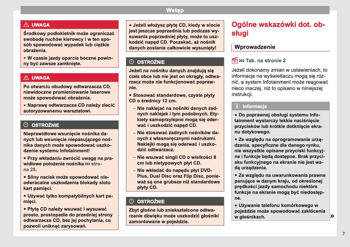 Seat Media System Plus / Navi Instrukcja obsługi 2013 - 2017