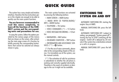 Alfa Romeo Connect Nav (+) Owner's Manual