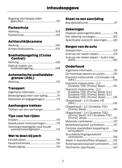 2011-2014 Ford Transit Owner's Manual | Dutch