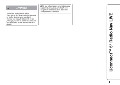 Fiat 500 & 500 Cabrio Uconnect Radio Nav 5.0 Guide d'utilisation 2017 - 2018