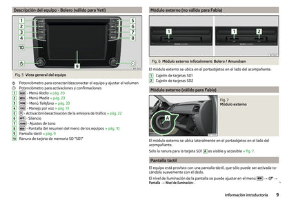 Skoda Admundsen y Bolero Manual de Instrucciones