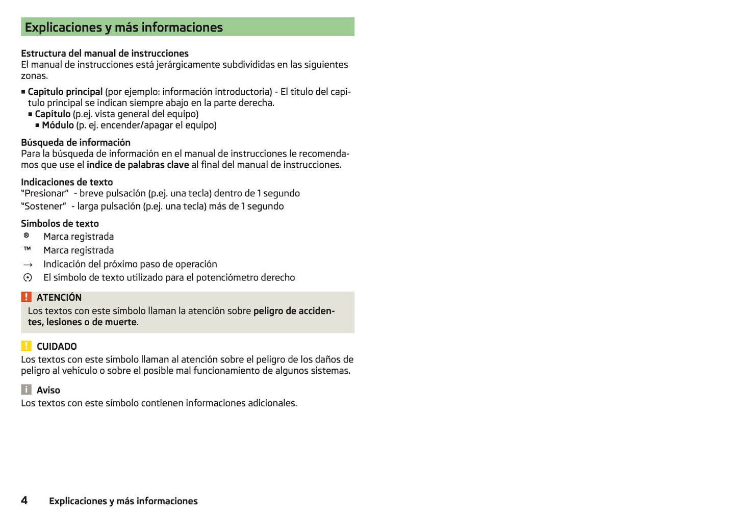 Skoda Admundsen y Bolero Manual de Instrucciones