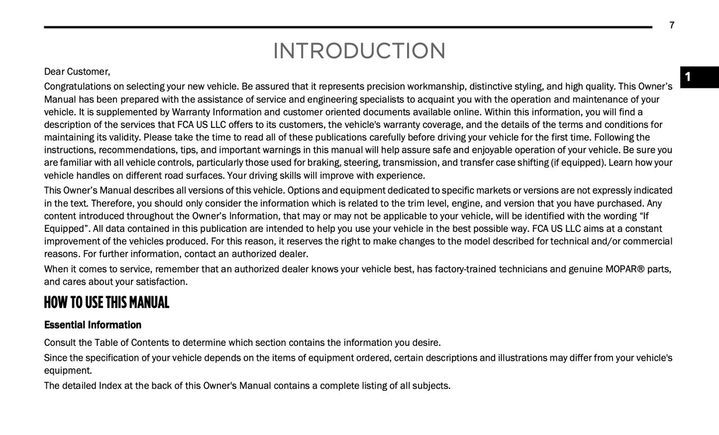 2020 Ram ProMaster 1500/ProMaster 2500/ProMaster 3500 Owner's Manual | English