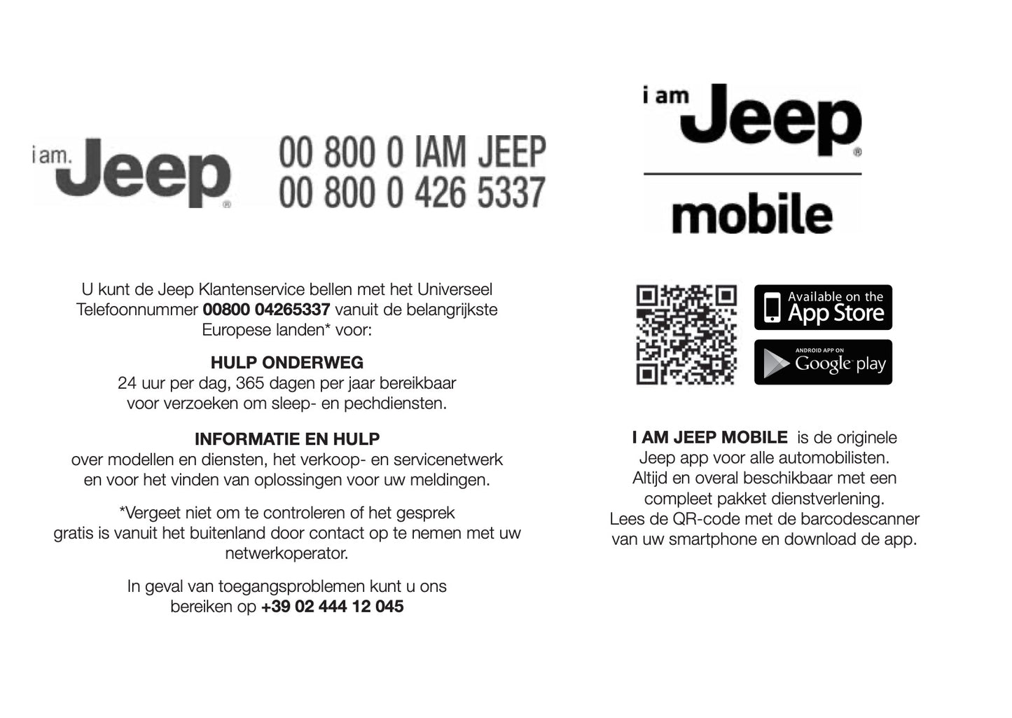 Jeep Garantie en Diensten Handleiding