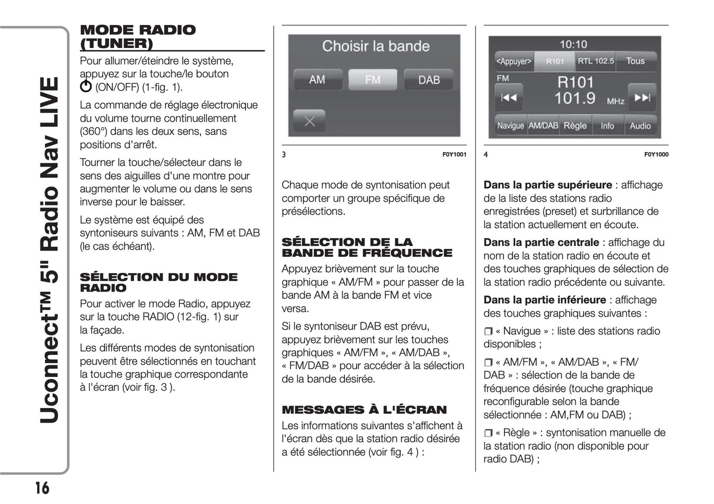 Alfa Romeo MiTo Uconnect Radio Nav 5.0 Live Guide d'utilisation 2016 - 2020