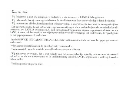 1996-2003 Lancia YPsilon Gebruikershandleiding | Nederlands