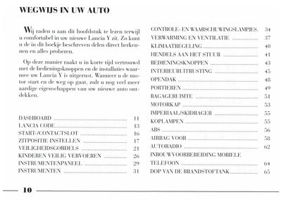 1996-2003 Lancia YPsilon Gebruikershandleiding | Nederlands
