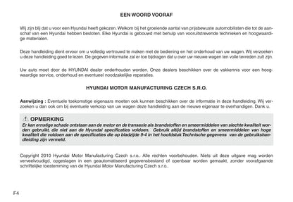 2010-2011 Hyundai i30 Gebruikershandleiding | Nederlands