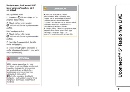 Fiat 500L Uconnect Radio Nav 5.0 Guide d'utilisation 2012 - 2017