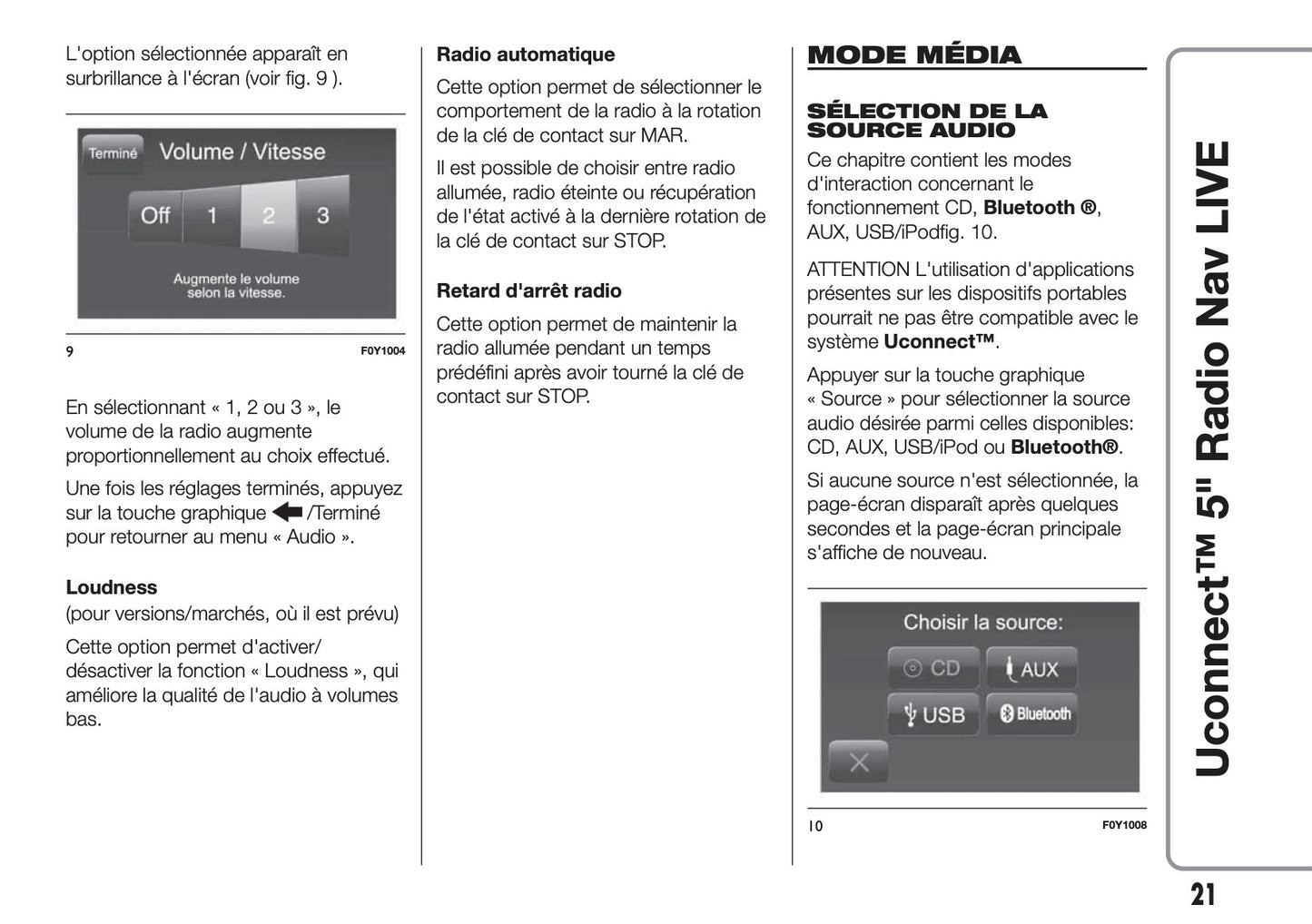 Fiat 500L Uconnect Radio Nav 5.0 Guide d'utilisation 2012 - 2017