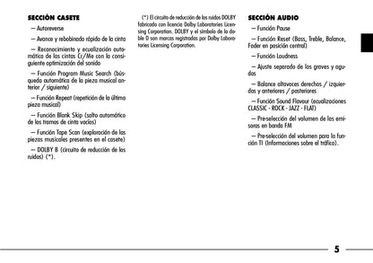 Alfa Romeo Autorradio (Casete) Instrucciones 2004 - 2007