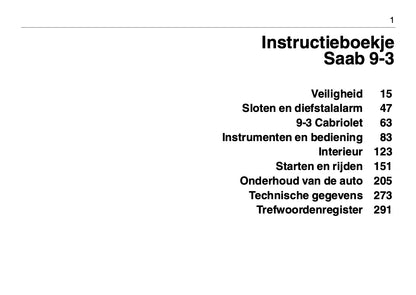 2008-2012 Saab 9-3 Gebruikershandleiding | Nederlands