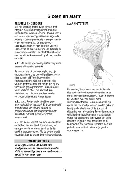 2002-2005 Land Rover Range Rover Bedienungsanleitung | Niederländisch