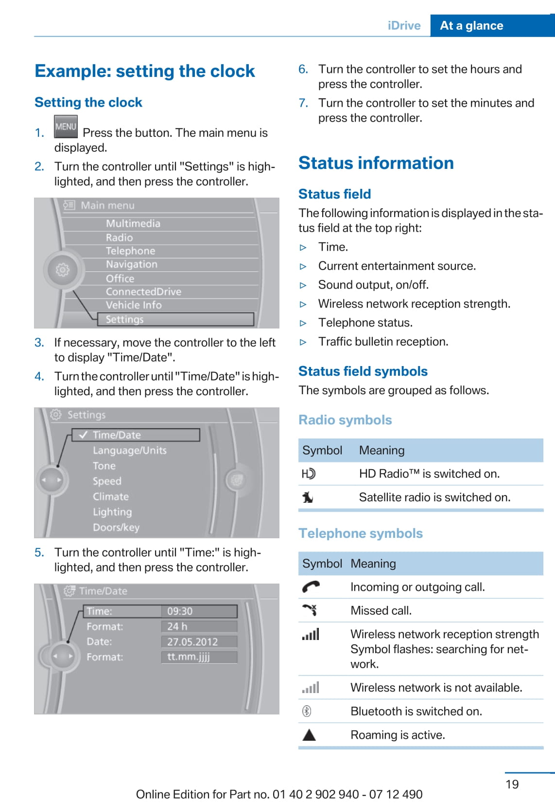 2012 BMW 5 Series Gran Turismo Owner's Manual | English