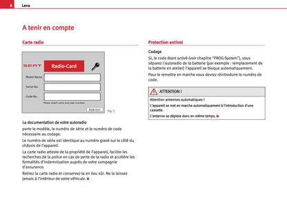 Seat Radio Lena  Guide d'instructions