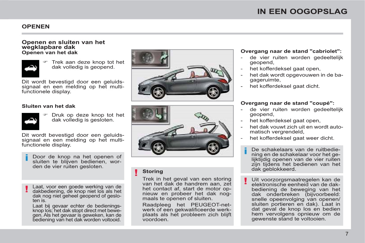 2011-2013 Peugeot 308 CC Gebruikershandleiding | Nederlands