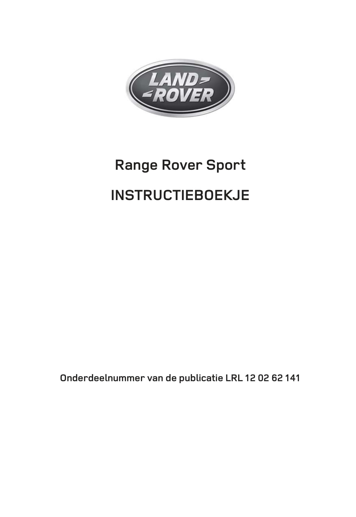 2013-2017 Land Rover Range Rover Sport Gebruikershandleiding | Nederlands