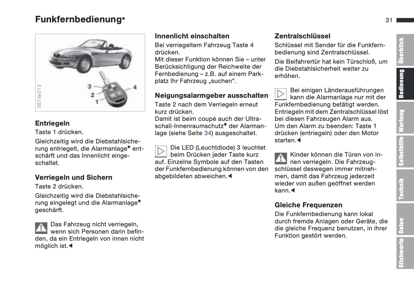 1997-1998 BMW Z3/Z3 M Gebruikershandleiding | Duits