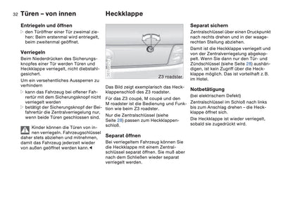 1997-1998 BMW Z3/Z3 M Gebruikershandleiding | Duits