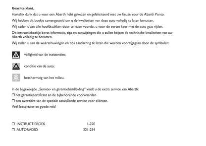 2012-2015 Abarth Punto Gebruikershandleiding | Nederlands