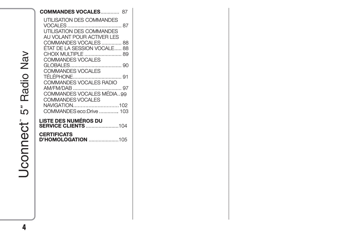 Fiat 500X Uconnect Radio Nav 5.0 Guide d'utilisation 2018 - 2019