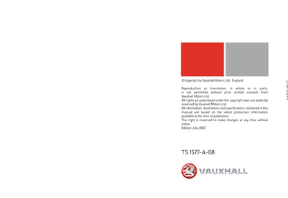 2007-2008 Vauxhall Signum Gebruikershandleiding | Engels