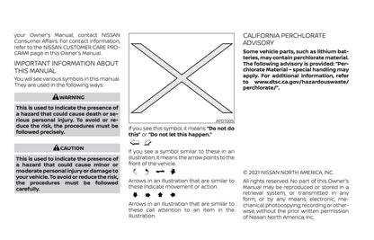 2022 Nissan Frontier Owner's Manual | English