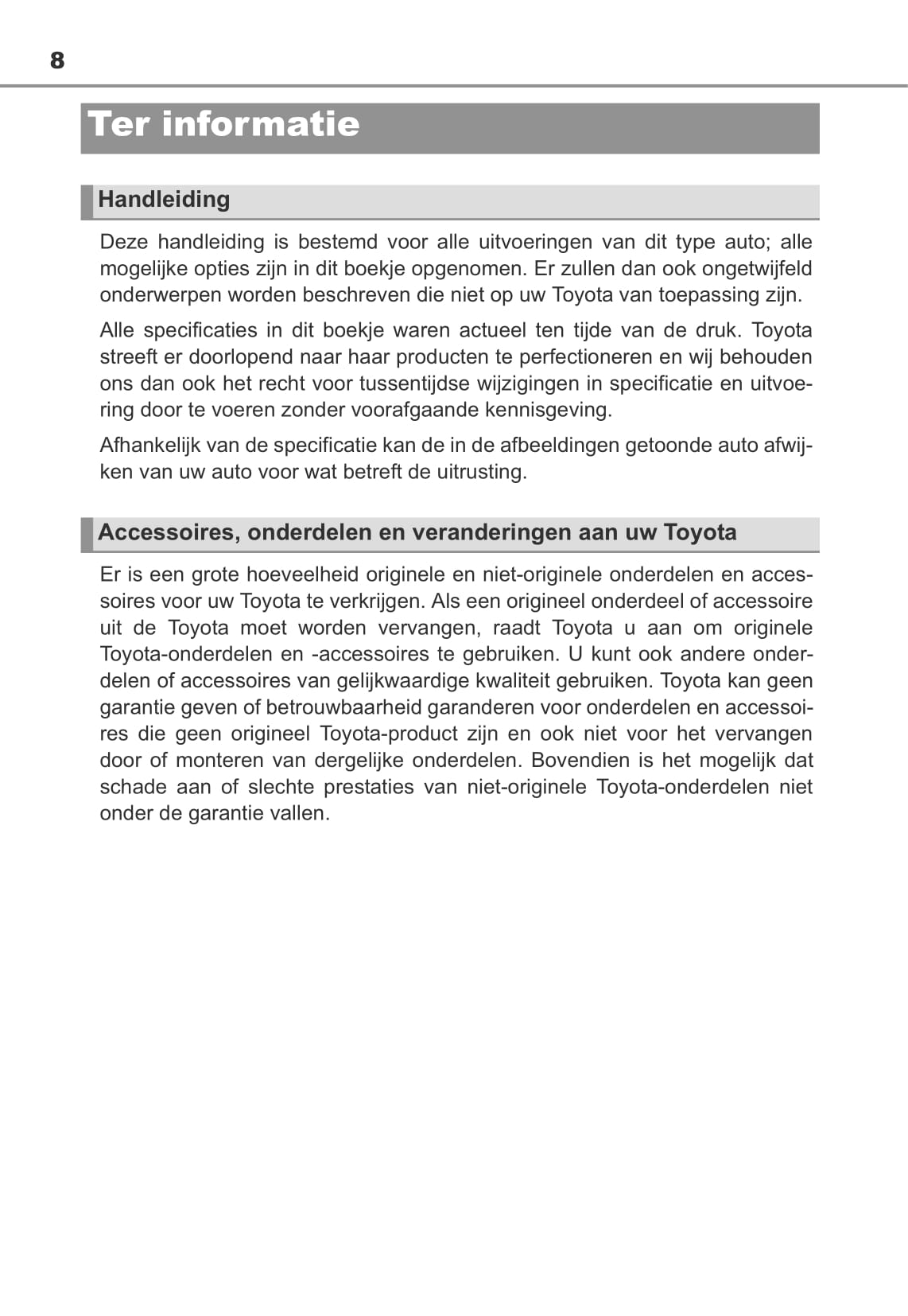 2013-2014 Toyota Auris / Auris Hybrid Owner's Manual | Dutch