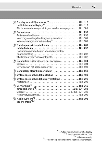 2013-2014 Toyota Auris / Auris Hybrid Owner's Manual | Dutch