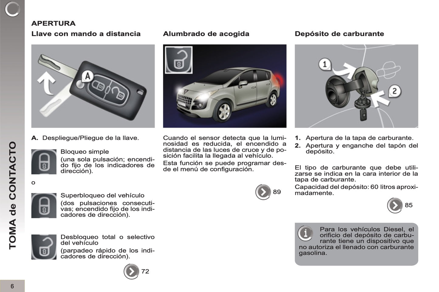 2012-2013 Peugeot 3008 Gebruikershandleiding | Spaans