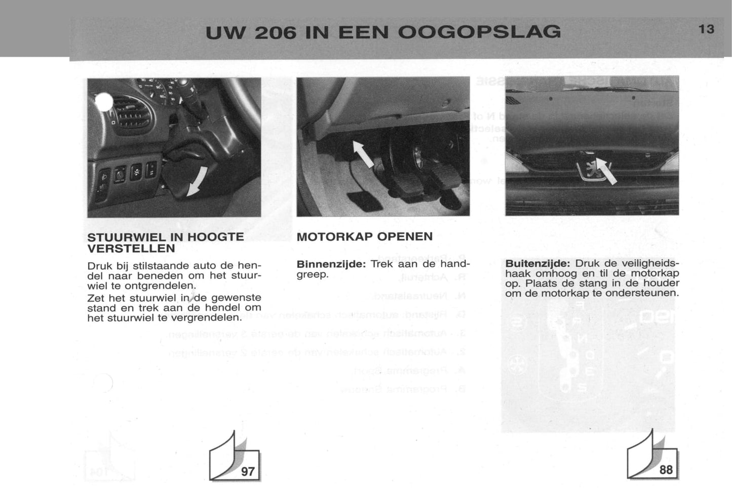 2002-2003 Peugeot 206/206 SW Owner's Manual | Dutch