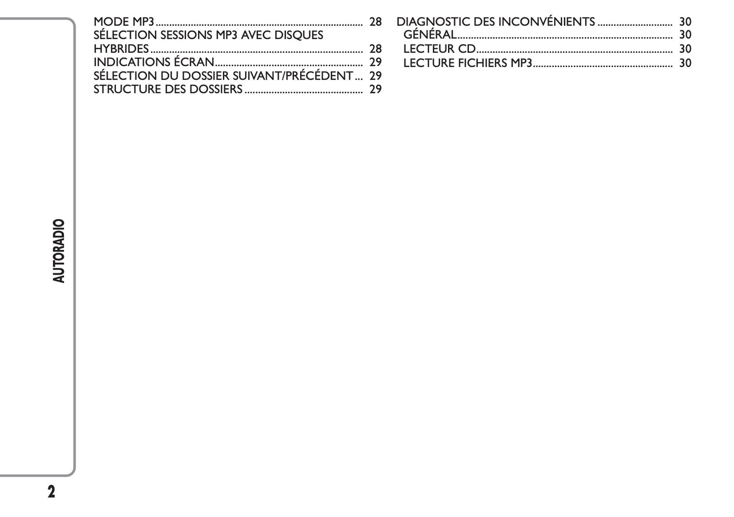 Fiat Ducato Autoradio & MP3 Guide d'instructions 2012 - 2014