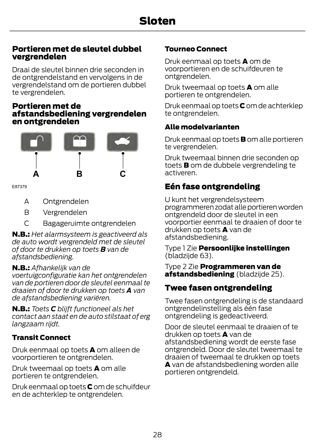 2011 Ford Tourneo Connect/Transit Connect Owner's Manual | Dutch