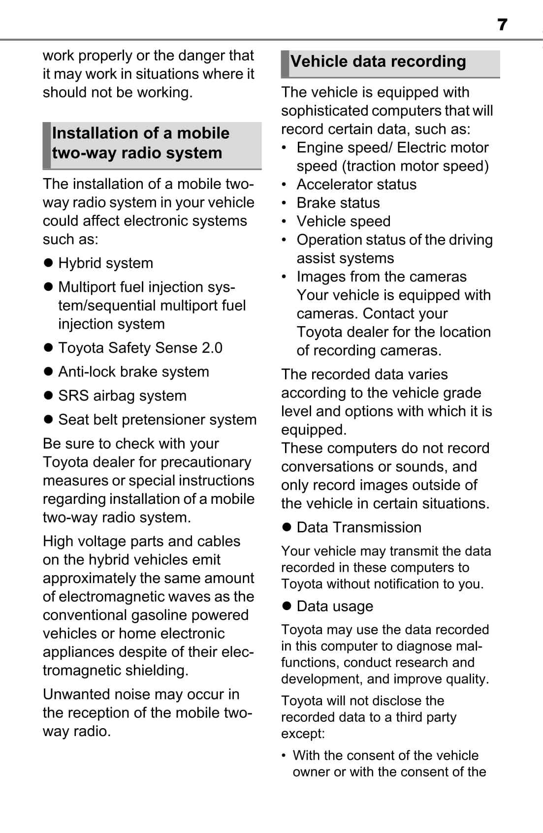 2022 Toyota Sienna Hybrid Owner's Manual | English