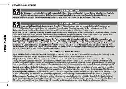 Ford Ka Audio Bedienungsanleitung 2008 - 2018