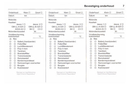 Opel Service- en Garantieboekje