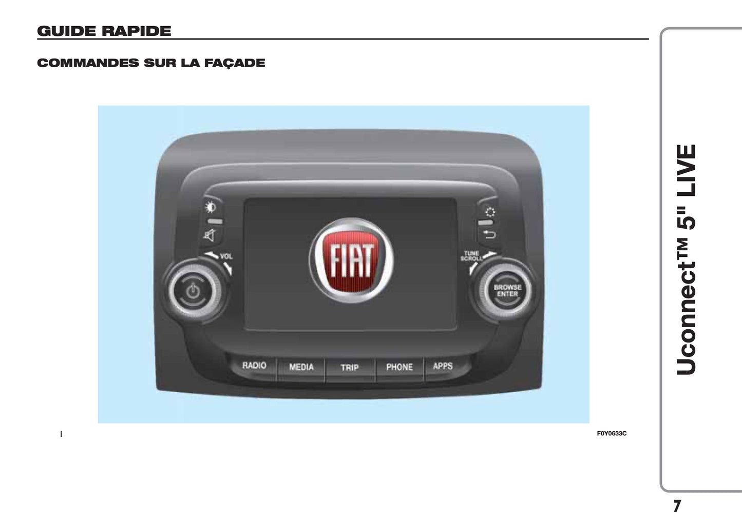 Fiat 500L Uconnect Radio 5.0 Guide d'utilisation 2017 - 2023