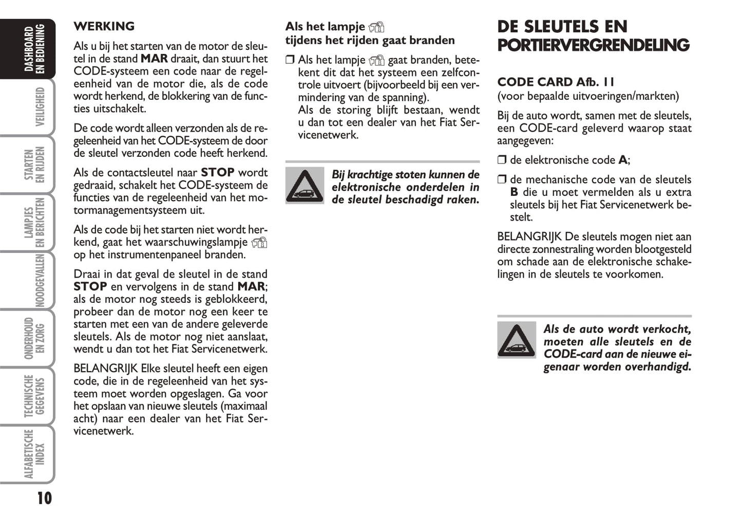 2010-2011 Fiat Idea Gebruikershandleiding | Nederlands